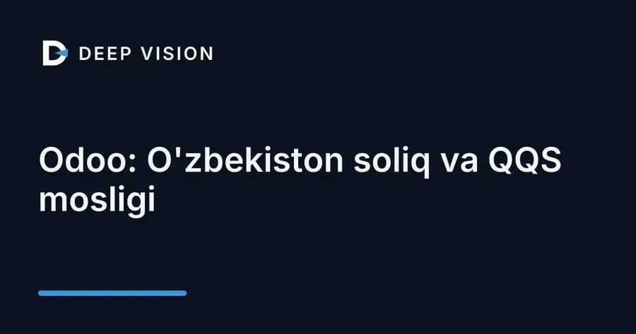 Odoo: O'zbekiston soliq va QQS mosligi